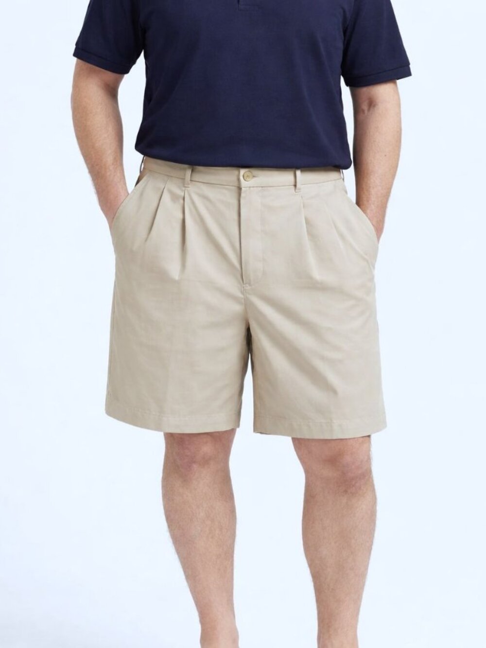 NWT Haggar Men’s Khaki Pleated Bermuda Shorts Size 38